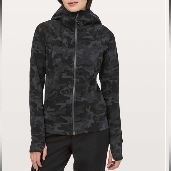 Lululemon  - Sz. 10 - Scuba Full Zip Hoodie - Incognito Camo Multi Grey - Picture 1 of 6